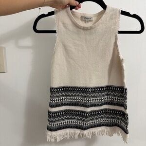Madewell Cream Knit Sleeveless Sweater